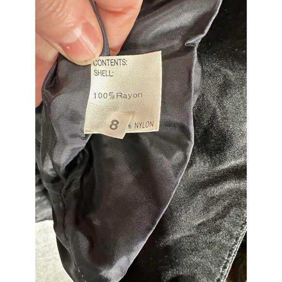 Vintage Nipon Coature 2 Piece Midi Skirt Suit Black Velour 4 Button Blazer - Picture 6 of 15